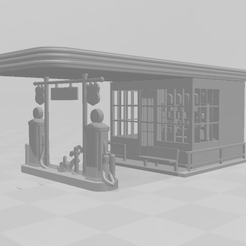 1.png STL file gas station・3D printer design to download
