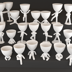 1.png 20 Pot plant with little person style 3D printable models 3D print model
