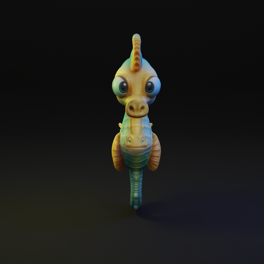 Seahorse Cartoon Animal 3D model