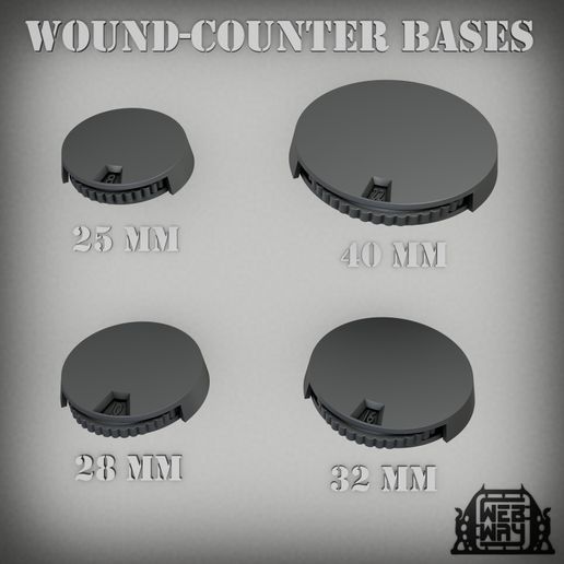 ⚔ Wound-counter bases pack・ STL File for 3D printing・Cults
