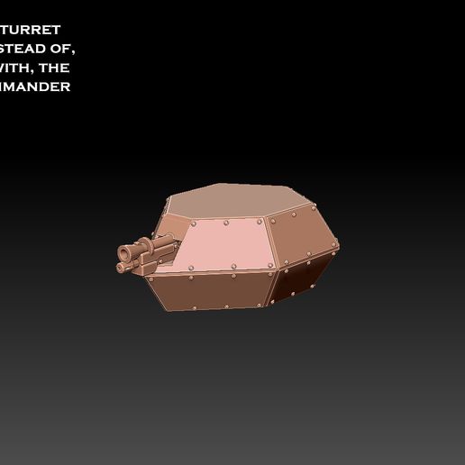 MACHINE GUN TURRET CAN BE USED INSTEAD OF, OR TOGETHER WITH, THE TOP HATCH COMMANDER Space Dwarf Rocket APC