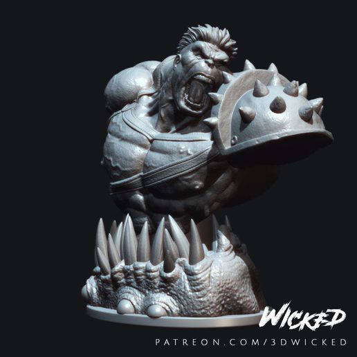 Wicked Marvel Hulk 3d Bust: Avengers STL ready for printing 3D model