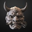 301.jpg Cyberpunk 2077 Japanese Hannya Mask Oni Mask Samurai Demon Mask 3D print model