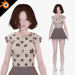white-2-1200x1200.png Casual Clothing 0003 - Realistic Female Character - Blender Eevee