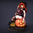 WitchPinup_Pumpkin_Render02.jpg Witch Pinup - Pumpkin 3D print model