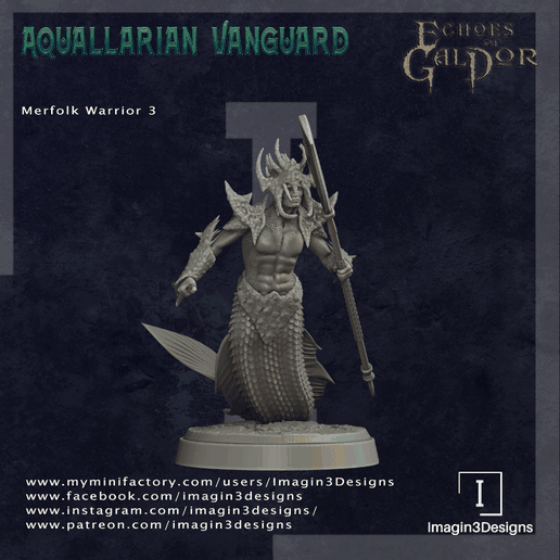 ⚔️ Merfolk Warriors・ 3D File for 3D printing・Cults