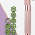 extrusores-Vista-actual.png Extruder Discs Triple Circle Penta- Digital STL Files for 3D Printing | Fondant & Clay Tool