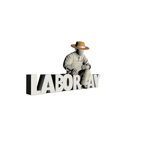 👨 Labor Man Figurine Shaping The Word Labour Day・ STL File for 3D ...