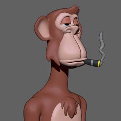 b29.jpg Fichier OBJ Buste de singe ennuyeux 015・Objet pour imprimante 3D à télécharger, OsvaldoFilho