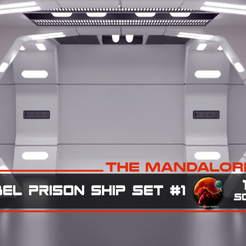Cover_1-12_-_kopie.png Free STL file The Mandalorian - Rebel Prison Ship Set 1 - Side Hallway 1:12 scale・3D printing template to download