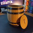 Бочка-2.jpg Cracker and Candy Bin / Wooden Barrel / Vase / Container in the form of a Wooden Barrel