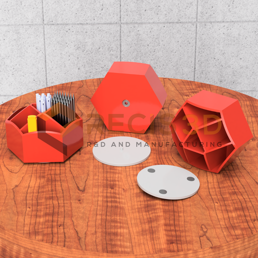 Rotating Desk Organizer, Art Supply , Pencil Holder Organizer for Desk, Desktop Storage Caddy for Pen, Colored Pencil, Crayon, Paint Brushes, Art Studio&Office 3D model