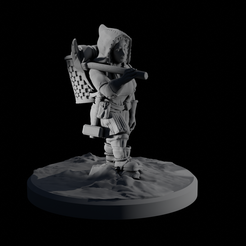 Zwergin_1.png Dwarven female prospector miniature printable 3D print model