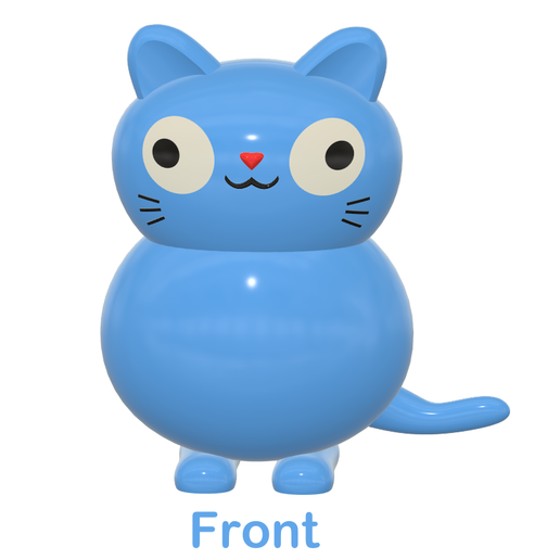 Front Fichier STL gratuit Chat mort ou vif (Chat de Schrödinger)・Design pour impression 3D à télécharger, Jangie