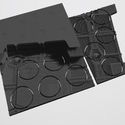 Annotation 2020-08-23 221536.jpg Download STL file 40K INDUSTRIAL BASES - TABLEWAR MAGNETIC TRAY INSERT WITH BASES (10 X 32MM Right TRAY) • Design to 3D print, Z-Axis_Hobbies