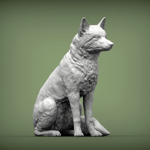 Fox-sitting4.jpg Fox 3D print model