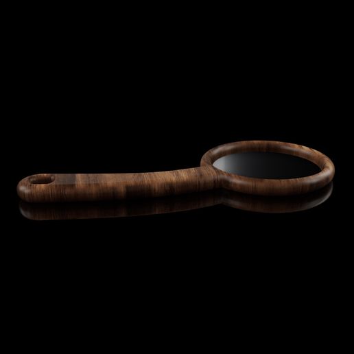 Wooden Hand Mirror 3D model