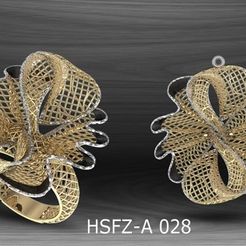 HSFZ-A-26-Copy.jpg STL file Gold Ring Earring and Pendant R28・3D printer model to download