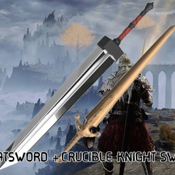 crucible-portada.png Fichier STL Greatsword + Crucible knight greatsword pack Elden Ring・Modèle à télécharger et à imprimer en 3D