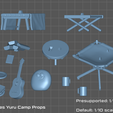 Prop_Parts.png Rin and Nadeshiko  - Laid Back Camp Anime Figure for 3D Printing