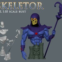 Promo-Skeletor.jpg STL file Masters of The Universe Skeletor bust sculpture - 3D print model・3D print design to download