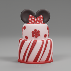 CakeCol0001.png Archivo STL Tarta al estilo de Minnie Mouse・Plan de impresión en 3D para descargar, XVicky3D