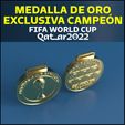 3.jpg STL file QATAR 2022 FIFA WORLD CUP GOLD MEDAL・3D printing design to download