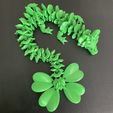 Lucky Clover Dragon, St. Patrick's Day Articulating Flexi Wiggle Pet, Print in Place, Fantasy Shamrock Dragon, m4gg13