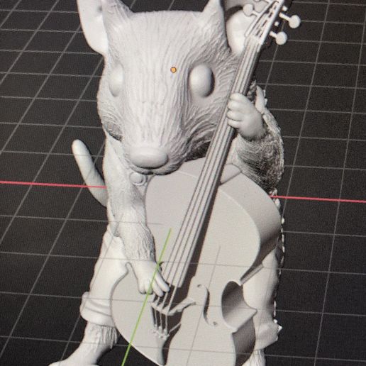 🐁 Henry Mouse with Double Bass String Instrument・Free STL File for 3D ...