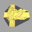 jesus_cross_face_03.jpg ✝️ Rostro de Cristo na Cruz com Coroa de Espadas - Modelo 3D de Arte Sacro