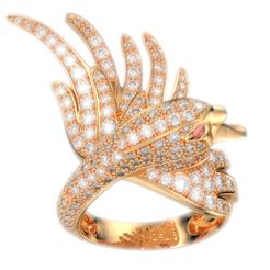 R002G-SIG.jpg Datei STL Vogel Frauen Ring 3D CAD Design-R002G 3d Druck Modell・Modell für 3D-Druck zum herunterladen