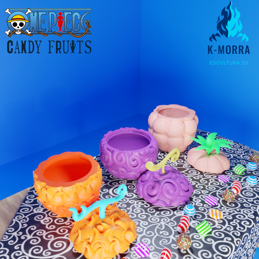 😈 One Piece Devil Fruits Caramelo・Arquivo STL para ・Cults