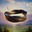3.png Twilight Twist Ring - Futuristic Sculpted Loop 3D Print 88
