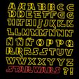 letrasa.jpg 55 PACK - alphabet star wars jedi cookie cutter alphabet - capital letter - small letters with variations! 4-5cm