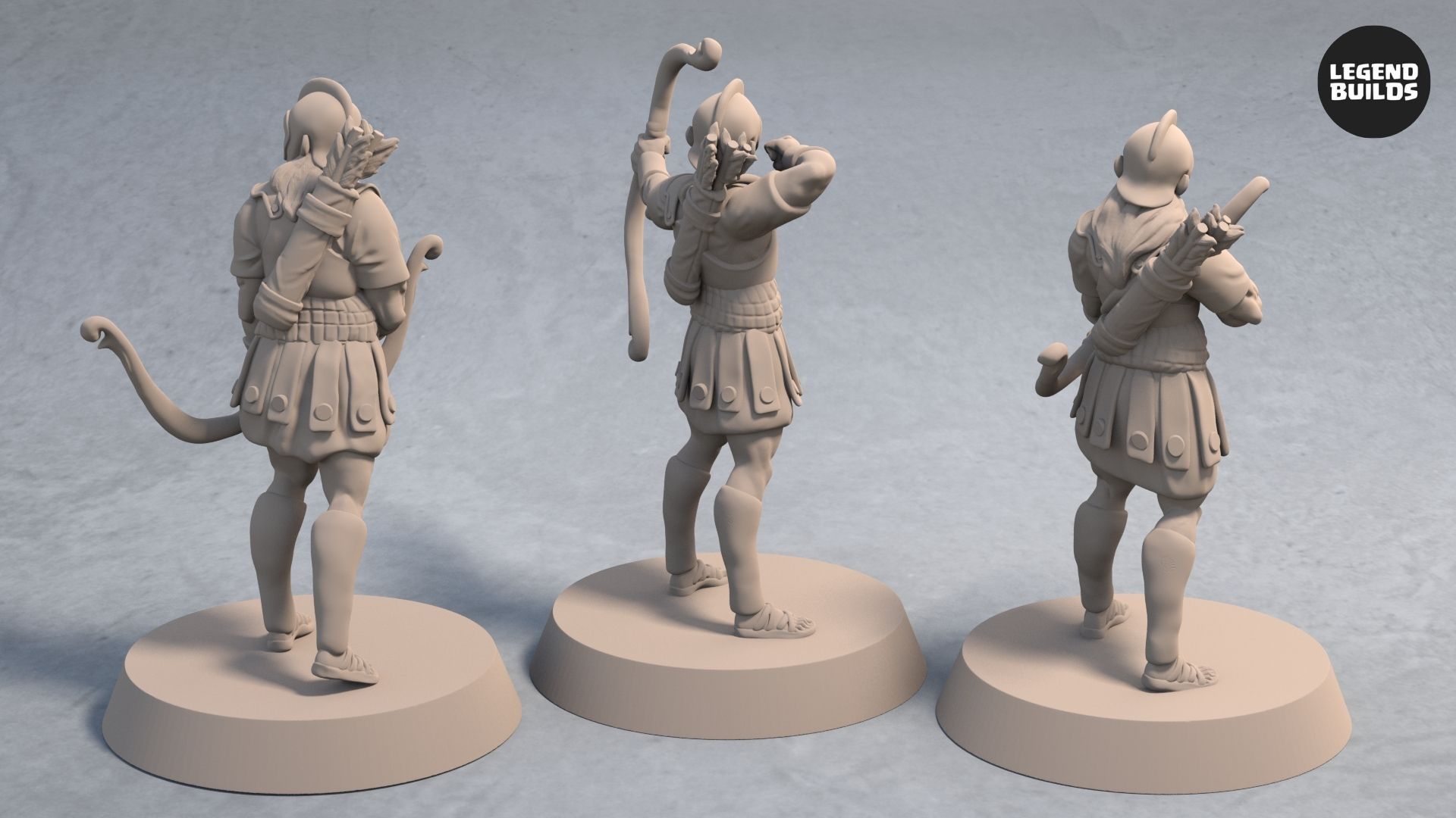 Download file Archer of Nemis (3 unique miniatures) 3D printable miniature STL file • Design