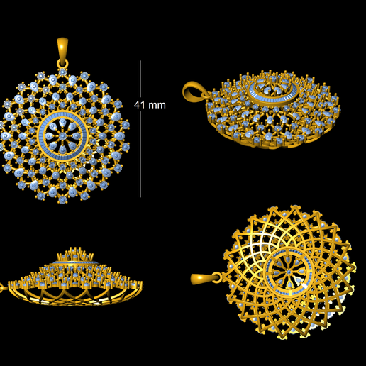 Tikli setting round pendant 3D model