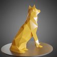 05.png Datei STL Dog Husky low poly・Modell für 3D-Druck zum herunterladen