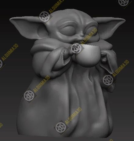baby-yoda3.jpg Fichier OBJ gratuit Tasse bébé yoda・Idée pour impression 3D à télécharger, Alquimia3D