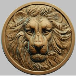 LION_01Lw.jpg Fichier Relief de la tête de lion 2. Modèle d'impression 3D Modèle d'impression 3D・Design pour imprimante 3D à télécharger, raj1247
