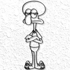 project_20230217_2104473-01.png Archivo STL Bob Esponja Pantalones Cuadrados Calamardo Arte de Pared・Modelo de impresora 3D para descargar