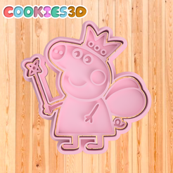 PEPPA-PIG-PRINCESA.png Peppa Pig Princess cookie and fondant dough cutter - Cookies
