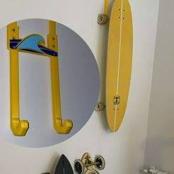7eaf5acb-e0eb-4c78-b5a8-b6985d41092a.jpg Free STL file Skateboard rack Wall / Door version・Template to download and 3D print