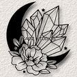 project_20240204_1902098-01.png Flowers, moon and crystals wall art witchy wall decor 2d art