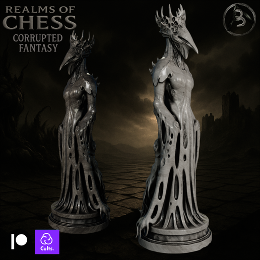 ♟️ Realms Of Chess: Corrupted Fantasy・ 3D File for 3D printing・Cults