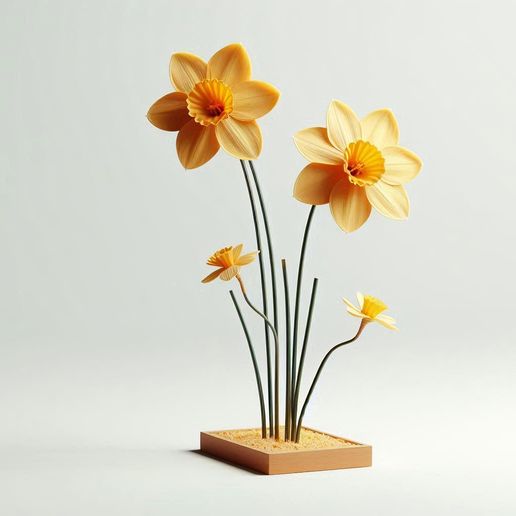Elegant Yellow Flower Decorative Model for Home and Office Display