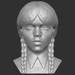 1.jpg STL-Datei Wednesday-Addams-Büste für den 3D-Druck・Vorlage für 3D-Druck zum herunterladen