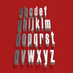 rendermin.jpg Archivo 3D HAETTEN Fuente minúscula 3D letras archivo STL・Objeto imprimible en 3D para descargar