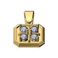 Cross-diamond-cluster-Square-12x12mm-emrald-shaped-pendant-charm-02.jpg Square cluster emrald shaped pendant charm with bail 3D print model