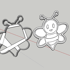 Ape.png STL file Bee honey cookie cutter embossed cake design decoration party girl boy・3D printing template to download