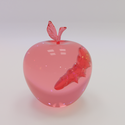 preview01.png STL file Worm In An Apple (Clear Resin Print Only)・3D printable model to download, pandoranium3d
